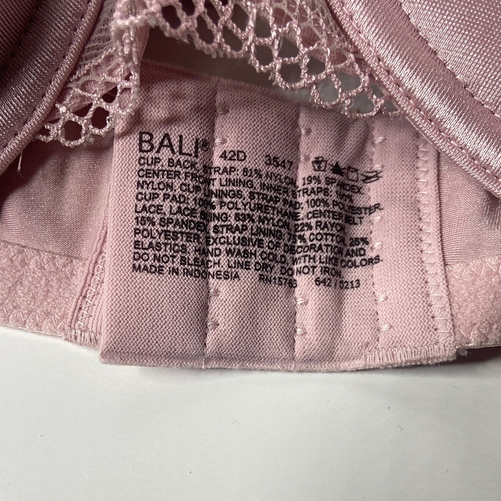 Bali Lace Trimmed Bra Set - Pink, Black, Tan - Picture 2 of 7